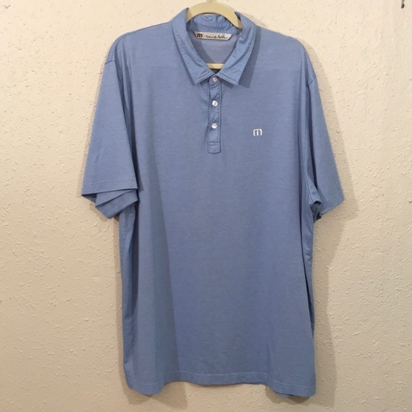 Travis Mathew Light Blue Short Sleeve Golf Polo Shirt size XXL LA COSTA - Picture 1 of 13